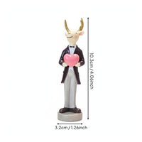 Resin Elk Ornament Creative Gift Northern Deer Statue Handcrafted House Decoration for Living Room, Desktop