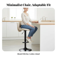 Adjustable Swivel Stool with Backrest Built-in Footrest for Dining Room, Adults