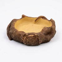 Wood Grain Water Bowl Tortoise Water Bowl, Snake Accessories for Vivarium, Spill Resistant Water Dish for Geckos, Reptiles and Tree Frogs, Resin