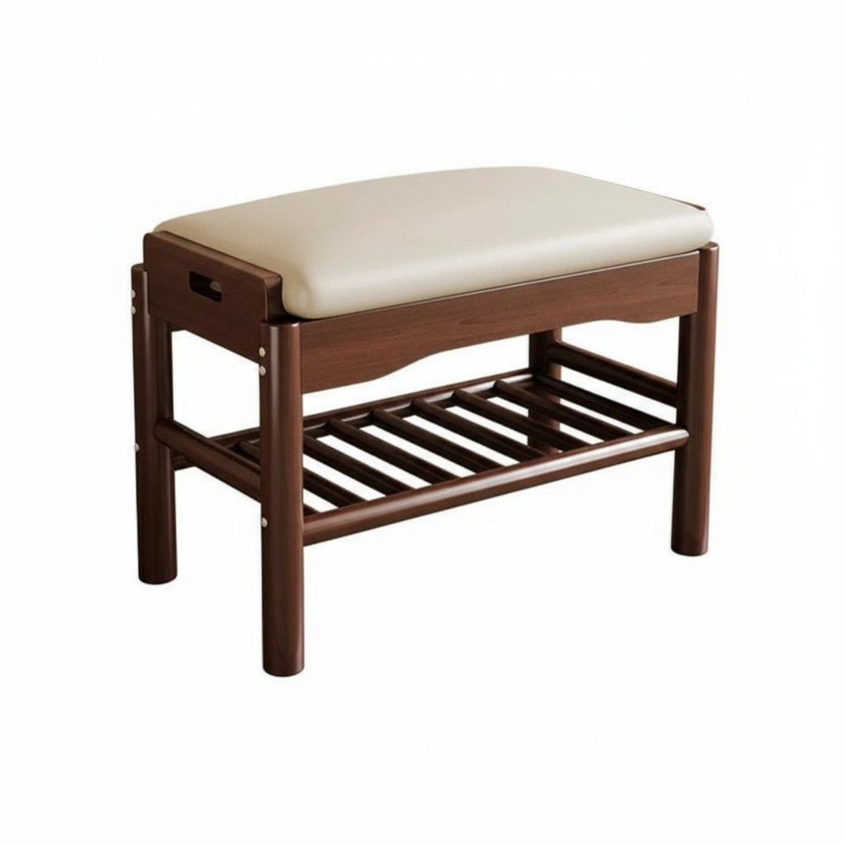 2-Tier Entryway Stool Space-Saving Shoe Rack Minimalist Design for Cloakroom