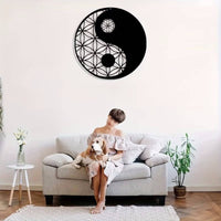 Yin Yang Metal Wall Decor 3D Effect Yin-Yang Wall Decoration Easy to Hang for Office