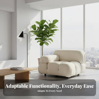 Lowlow-to-the-Ground Block Settee Italian Inspired Configurable Sofa Shaped Foam Filling Minimalist Design for Homeowners