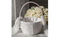 Flower Girl Basket Transparent Veil Overlay Bridal Basket Romantic Design