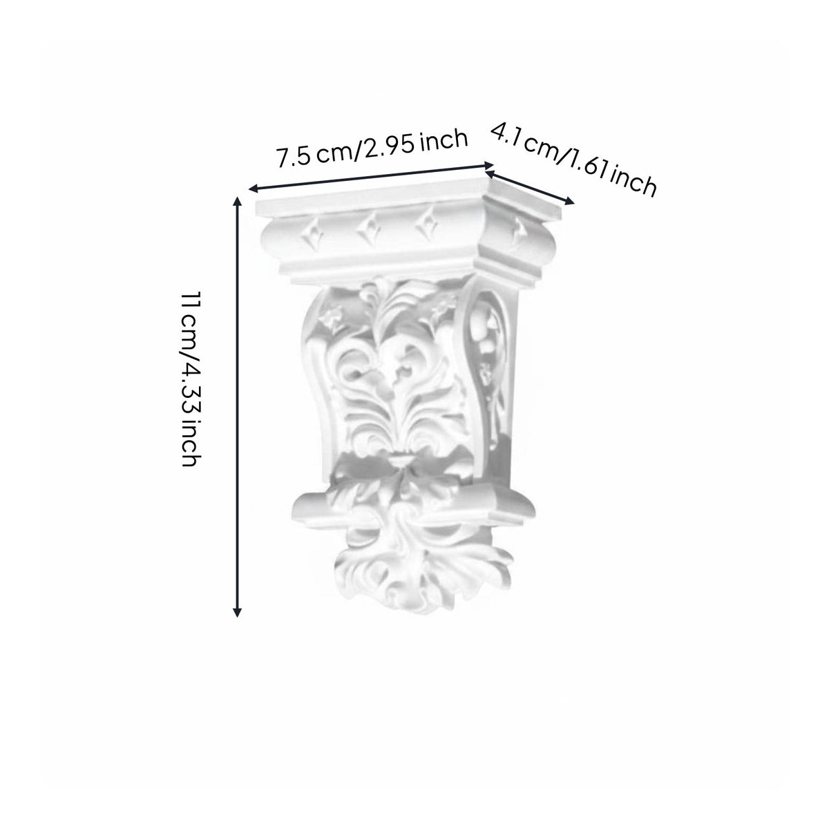 PU Corbel Ornate Carved Design Ornamental Arch Bracket Retro Look for Door Frame