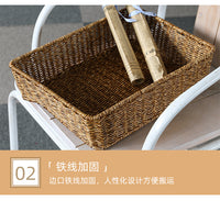 仿藤编收纳筐北欧风客厅茶几杂物篮杂志筐厨房蔬菜水果收纳篮