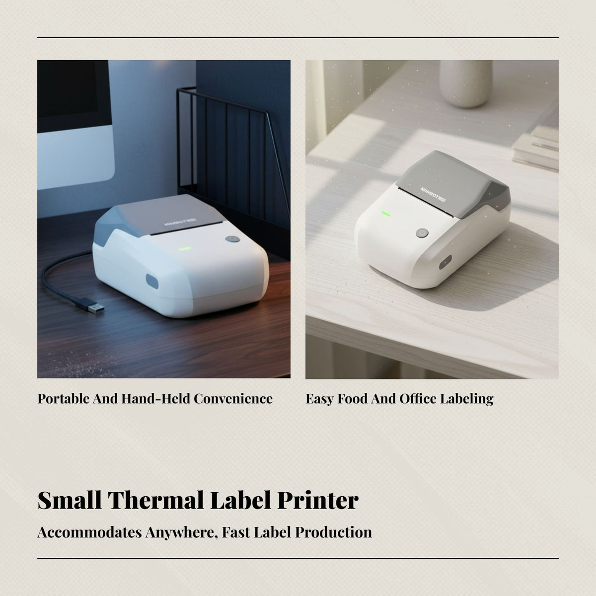 Food Label Printer, Thermal Sticker, Date Barcode, Transparent, Handheld, Smart Home & Business