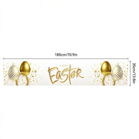 Easter Table Runner Easy to Clean Easter Party Table Cover Reusable Festive Dining Tablecloth for Event Planners, Restaurant Owners, Parties