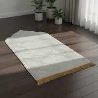 Muslim Prayer Mat Foldable Islamic Prayer Carpet Embossed Pattern for Mosque