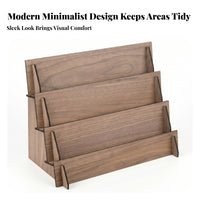 Wooden Card Display Stand Tiered Postcard Display Space-Saving Freestanding