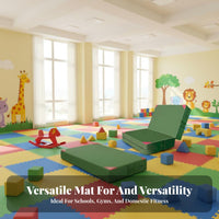 Foldable Design High Jump Landing Mat Thickened Cushion Thick Gymnastics Mat Folds in Half Folding Crash Pad Multi-Purpose for Gymnasts, Athletes, Combat Arts, School, Gymnasium, Home Gym