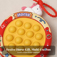 Zodiac Horse Cartoon Locket, Plush Pony Keychain, Creative Stress Relief Toy, Random Design
