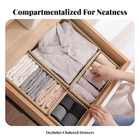 3 Pieces Compartmented textile Box Set Easy Assembly Drawer Divider adaptable
