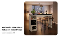 Modern Design Wall Bar Table Space Saving Bar Table with Storage Multi-Functional Room Divider Cabinet Solid Construction for Apartment Dwellers, Homeowners, Party Hosts, Entertainment Area