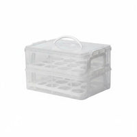 Stackable Cupcake Carrier Reusable Multi-Layer Dessert Box Clear View Tiered Food Storage Holder for Caterers, Potluck, Picnic