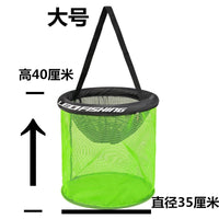 厂家批发新款圆形浮力鱼篓溪流鱼护折叠野钓浮水活虾螃蟹赶海渔具