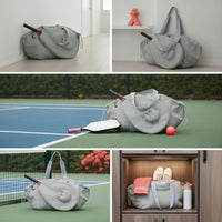 Stylish Tote Bag with Racket Pocket Soft-Sided Bag with Racket Compartment Structured Sports Tote Comfortable for Tennis Players, Athletes