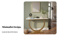Modern Design C-Shaped Console Table Minimalist Design Household Furniture Easy to Clean Indoor Furnishing Long-Lasting Construction for Apartment Dwellers, Interior Designers, Entryway, Hallway, Living Room, Bedroom