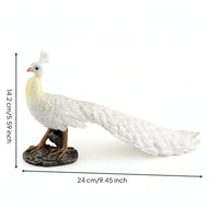 Peacock Figurine Hand-Painted Peacock Statue Bird Figurine Detailed Decor Nature-Inspired for Collectors, Shelf, Display Cabinet