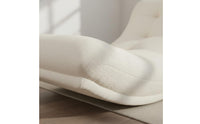 Cream Aesthetic Moon Rocking Chair Skin-Friendly Textile Crescent Shaped Lounger Ergonomic Design Modern Lazy Sofa Chair Wear Resistant for Living Room, Bedroom, Bay Window, Balcony
