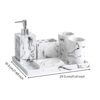 6 Pieces Marble Bathroom Set Nordic Design 6 Piece Bathroom Set for Showroom