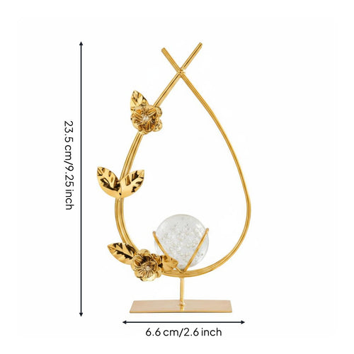 3 Pieces Crystal Ball Decor Modern Luxury Design Gold Decorative Sculpture