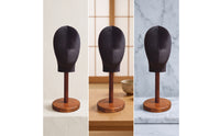 Mannequin Head with Wooden Base Sturdy Head Mannequin Hat Display Stand for Boutique Owners