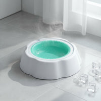 Round Pet Cooling Bowl Flared Base Cooling Pet Bowl Raised Rim for Feeding