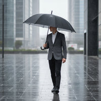 Long Handle Double-Person Umbrella Oversized Umbrella with 10 Ribs Windproof Large for Commuters