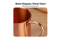 Artisan-Made Copper Mug Creative Design Retro Copper Mug with Handle Long-Lasting Brass Beer Cup for Vintage Enthusiasts, Tea Drinkers, Home Bartenders, Gifting, Party, Parties, Kitchen