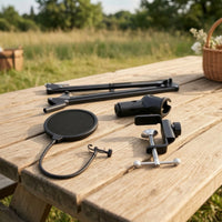 Microphone Stand Arm Table Mounting Mic Arm Including a Windscreen Screen Heavy Duty Microphone Stand Including a Windscreen Screen