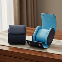 PU Leather Watch Roll Lightweight Single Watch Storage Box Individual Accessory Organizer Luxurious Lined Removable Pillow