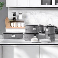 Round Zipper Lid Storage Box Set for Kitchen and Travel