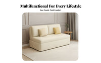 Two-PurposeUse Pull-extendable Sofa Bed with Storage Space-Saving transformable Couch Minimalist aesthetic Living Room Furniture Easy Assembly for Apartment Dwellers, Families, Homeowners, Small Spaces, Bedroom, Home Office, Movie evenings