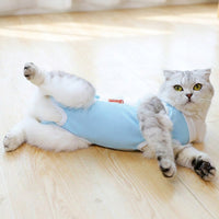 Cat Recovery Suit with Tie Straps, Round Neck Post Surgery Cat Suit for Anti Licking, Breathable Spay and Neuter Recovery, After Surgery Wear
