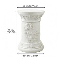 Roman Column Planter Carved Relief Pedestal Planter Pot Ornamental Detailing Ornate Flower Pot for Courtyard