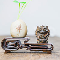 树脂聚宝盆笑狮桌面摆件家居办公室装饰品摆件高级感小众工艺品