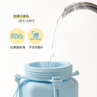 现货供应硅胶运动水壶便携式防摔耐高温可折叠食品级硅胶水杯批发