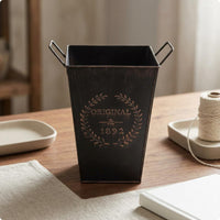 Iron Pail Side Handles Metal Pail Uncovered Top