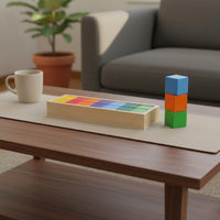 Rainbow Wooden Building Blocks Bright Multi-Hued Stacking Blocks Educational Geometric Shape Sorting Toy for Kids, Young Children, Preschool, Playroom