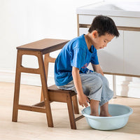 Foldable Bamboo Step Stool for Children and Adults, Modern Minimalist