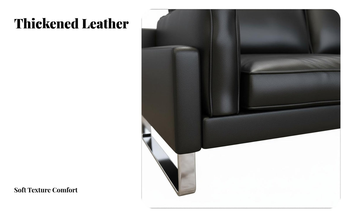 Genuine Leather Modern Business Sofa Minimalist design Multi-Piece Seating Group configurable Assembly Commercial Furniture long-lasting Construction for Office Visitors, Clients, Interior Designers, Reception Area, Waiting Room, Lobby