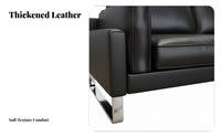 Genuine Leather Modern Business Sofa Minimalist design Multi-Piece Seating Group configurable Assembly Commercial Furniture long-lasting Construction for Office Visitors, Clients, Interior Designers, Reception Area, Waiting Room, Lobby