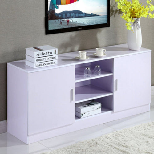 Contemporary Television Cabinet Sturdy Construction Sleek Wooden TV Cabinet Wear-Resistant Surface Entertainment Center with Storage for Bedroom