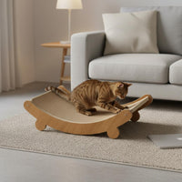 Long-Lasting & Wear-Resistant Cat Scratching Lounge Low-Shedding Curved Cat Scratching Board Stable Structure Spacious & Comfortable for Kittens, Large Cats, Living Room