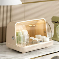 Plastic Dish Drying Rack with Lid, Bowl and Bottle Storage Box