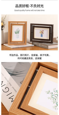 Double-Sided Rotating Transparent Vintage Photo Frame for 7-Inch DIY Pet Memorial or Children's Photos