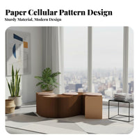 Accordion Paper Bench Space-Saving Collapsible Paper Stool Foldable Design