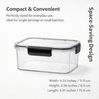 Airtight Food Container for Freezer, Black Storage with Snap Lock Lid, Refrigerator Organization for Home Cook, Square Reusable PET