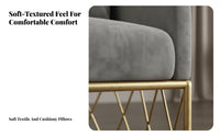 Light Luxury and design Thin-Frame Settee Minimalist Design Upholstered 2-Seater Settee Modern stylish Sofa Small Space Solution for Interior Designers, Apartment Dwellers, Living Room, Office, Reception Area, Boutique
