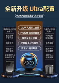 AI智能蓝牙音响闹钟学生专用多功能超大音量家用宿舍可插卡低音炮 官方标配 粉色★（旗舰版：双闹钟+5组闹铃+重低音效+大电量）